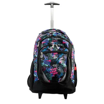 Ghiozdan troler fete, 46 cm, imprimeu graffiti Daco GH4019-1
