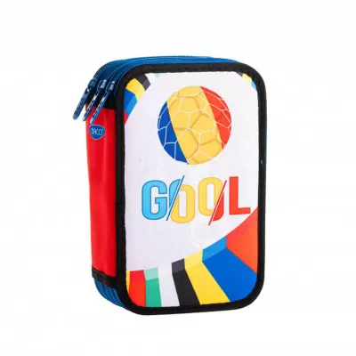 Penar echipat 3 compartimente, baieti, 46 piese, Gol Tricolor Daco PE3026E-img