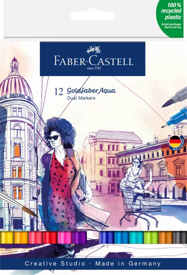 Marker solubil 2 capete set 12 buc goldfaber Faber-Castell-1-IMG-slider