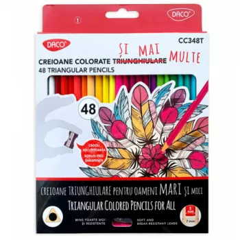 Creioane colorate 48 culori DACO CC348T-1