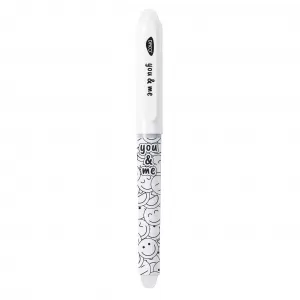 Stilou cu radiera You and Me Daco, alb, imprimeu emoji ST300W-2-IMG-nav