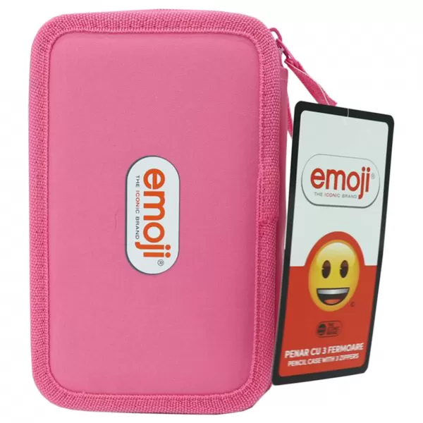 Penar fete cu 3 fermoare, neechipat, roz, Emoji Pigna-3-IMG-slider