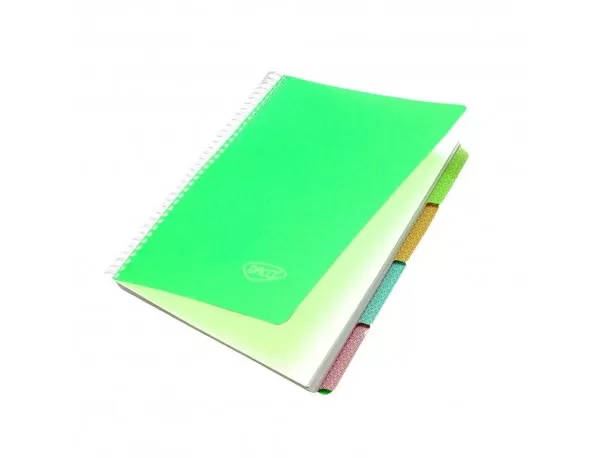 Caiet studentesc cu spira si coperta plastic 5 subiecte, 200 file, hartie 70g/m2 Daco CT5200-7-IMG-slider
