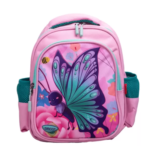 Ghiozdan gradinita, fete, roz, imprimeu fluture, 30 cm Daco GH239-1-IMG-slider