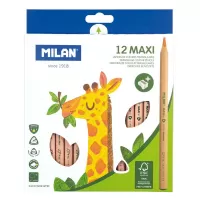 Creioane colorate maxi, 12 culori, corp triunghiular natur Milan-1-IMG-slider-mobile