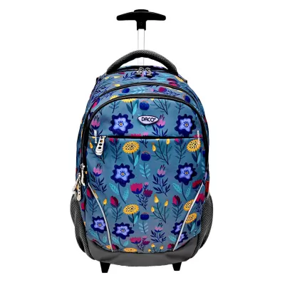 Ghiozdan troler fete, 44.5 cm, imprimeu floral Daco GH4013-img