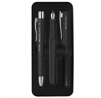 Set pix si stilou Faber-Castell negru Poly-img