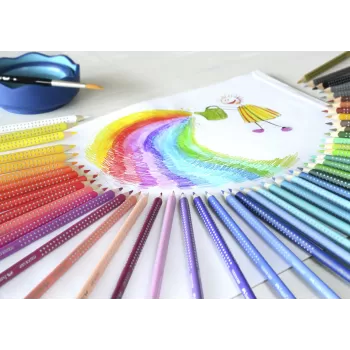 Creioane colorate 48 culori cutie metal grip 2001 Faber-Castell-2