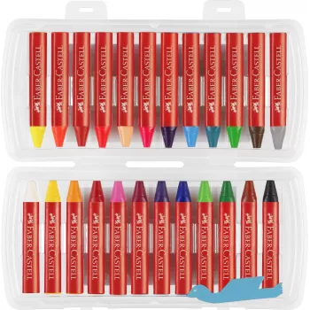 Creioane cerate 24 culori jumbo cutie plastic Faber-Castell-3
