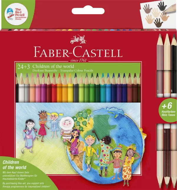 Creioane colorate 24+3 culori children of the world Faber-Castell-1-IMG-slider