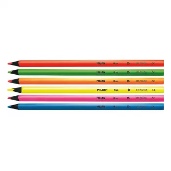 Creione colorate 6 culori Fluo lemn negru MILAN-2