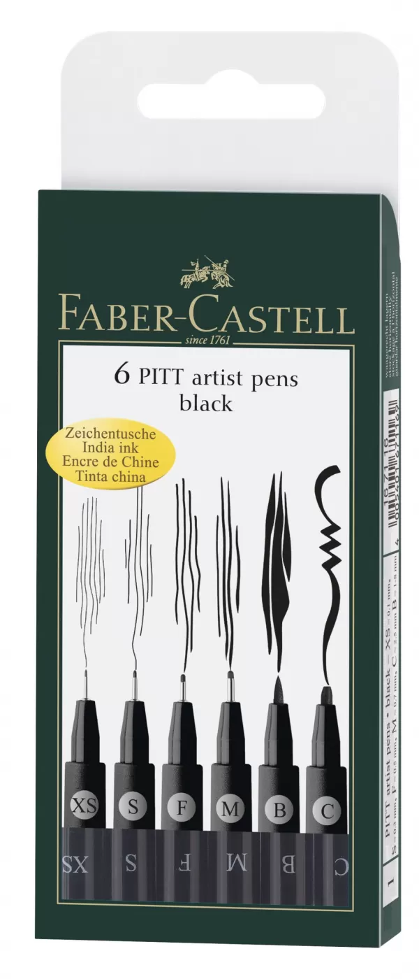Pitt artist pen set 6 buc m, f, s, xs, b, c Faber-Castell-1-IMG-slider