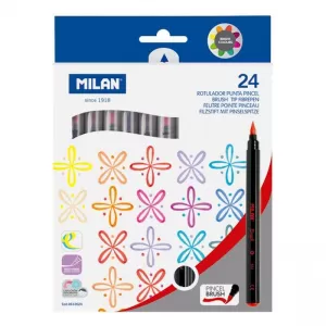 Carioci cu varf de pensula, 24 culori Milan-1-IMG-nav