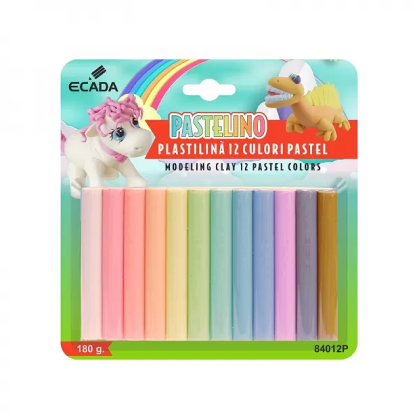 Plastilina 12 culori pastel, 180 grame Ecada-1-IMG-slider
