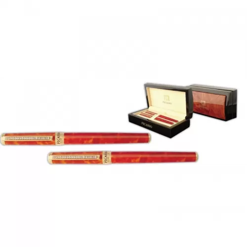 3-Set-pix-si-stilou-PICASSO-918-Rosu^Auriu