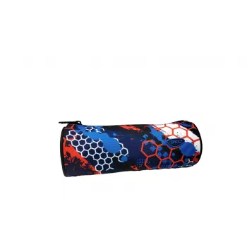Penar rotund, 1 fermoar, albastru imprimeu abstract Daco PE695-1