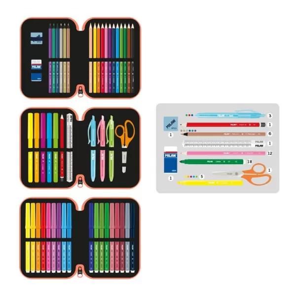 Penar cu 3 fermoare, echipat cu 49 de piese, negru seria Tandem Milan-3-IMG-slider