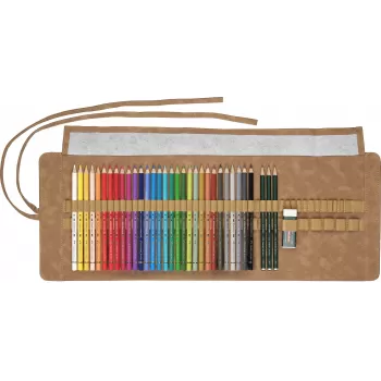 Rollup 30 creioane colorate polychromos + 3 cr castell 9000 fabe-3
