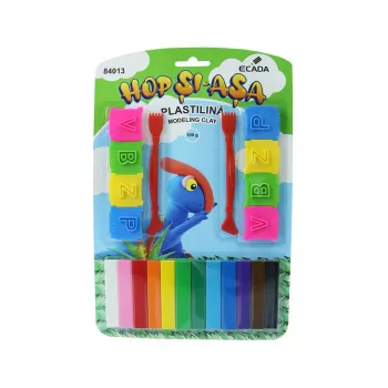 Plastilina 12 culori cu forme, 100g Ecada-1