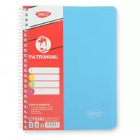 Caiet cu spira A5 si coperta plastic, 4 subiecte, 120 file, hartie 70g/m2 Daco CT5203-2-IMG-slider-mobile