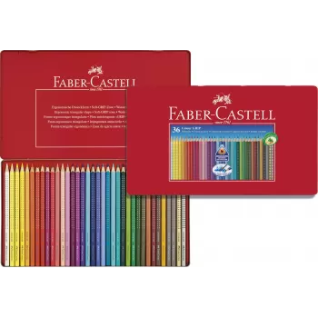 Creioane colorate 36 culori cutie metal grip 2001 Faber-Castell-2