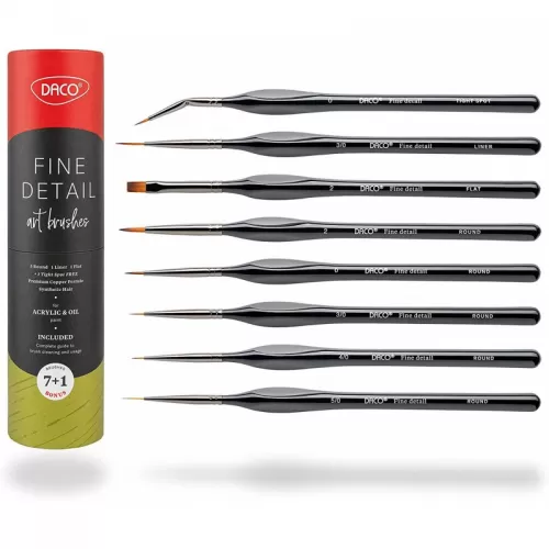 4-Pensule-profesionale-set-7+1-pentru-miniatura-si-detaliu-PN297