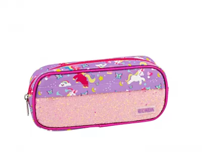 Penar tip borseta roz-mov unicorni, 1 fermoar Ecada 786018-img