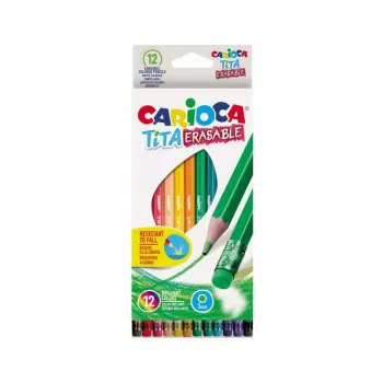 Creioane colorate 12 culori cu radiera CARIOCA-1