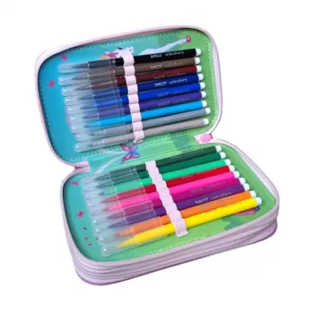 Penar fete cu 3 fermoare, echipat cu 46 piese, Unicorns Daco PE3021E-4
