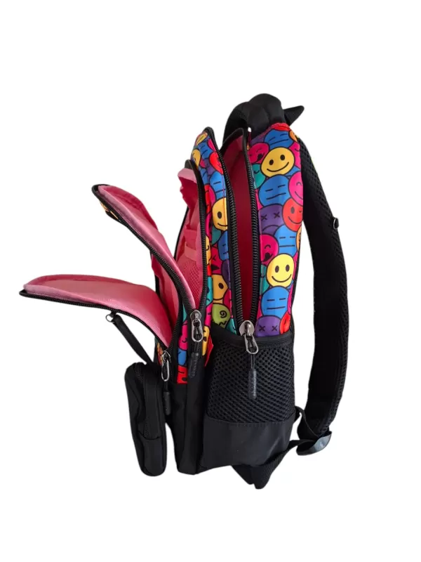 Ghiozdan clasa 0, negru imprimeu Emoji, 38 cm Daco GH3016-5-IMG-slider