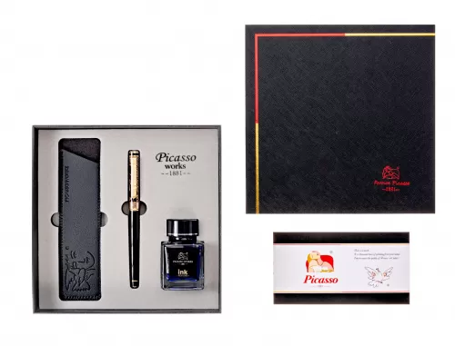 4-Stilou-PICASSO-metalic-negru-cu-etui-si-calimara-9902N