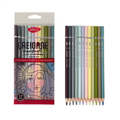 Creioane colorate 12 culori pentru hartie neagra Morandii Daco CC412M-img