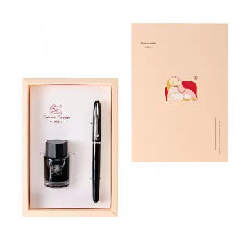 Stilou PICASSSO metalic negru si calimara 656N-1