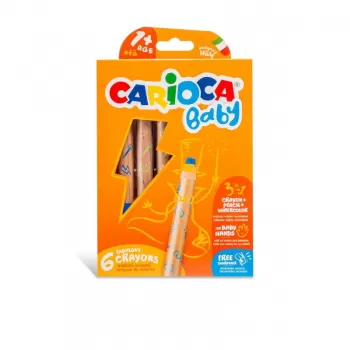 Creioane colorate 6 culori 3 in 1 CARIOCA Baby-1