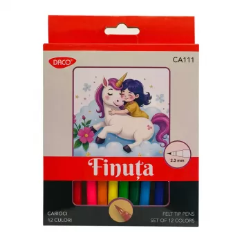 Set carioci pe baza de apa, 12 culori Daco Finuta CA111-1