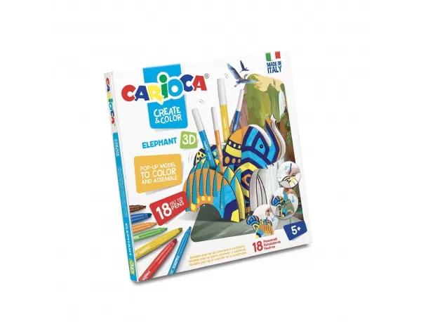 Set creativ Elefant 3D cu 18 carioci CARIOCA-1-IMG-slider
