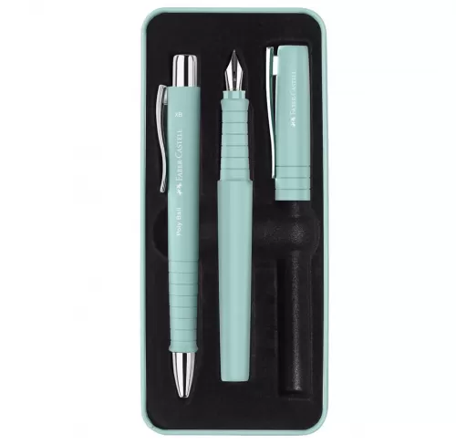 4-Set-stilou-si-pix-Faber~Castell-bleu-caraibe-Poly