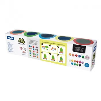Plastilina usoara neon, 5 culori, 710 gr. Milan-5
