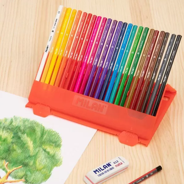 Creioane colorate, 24 culori, in cutie de plastic Milan-3-IMG-slider