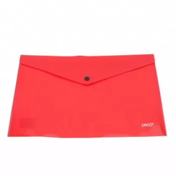 Mapa plastic cu buton A3 rosie Daco MP123R-1