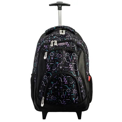 Ghiozdan troler fete, 43 cm, imprimeu abstract Daco GH4017-img