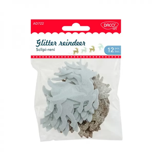 Accesorii craft - Reni spumă autoadezivă glitter 