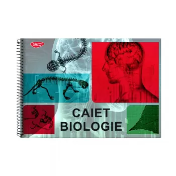 Caiet biologie A4 cu spira, 24 file Daco CT303-1