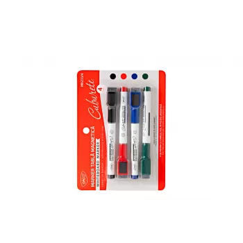 Set markere pentru tabla magnetica cu burete, 4 culori Daco MK233/4-1