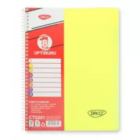 Caiet studentesc cu spira si coperta plastic 8 subiecte, 240 file, hartie 70g/m2 Daco CT5201-3-IMG-slider-mobile