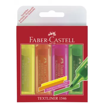 Textmarker set 4 superfluorescent 1546 Faber-Castell-1