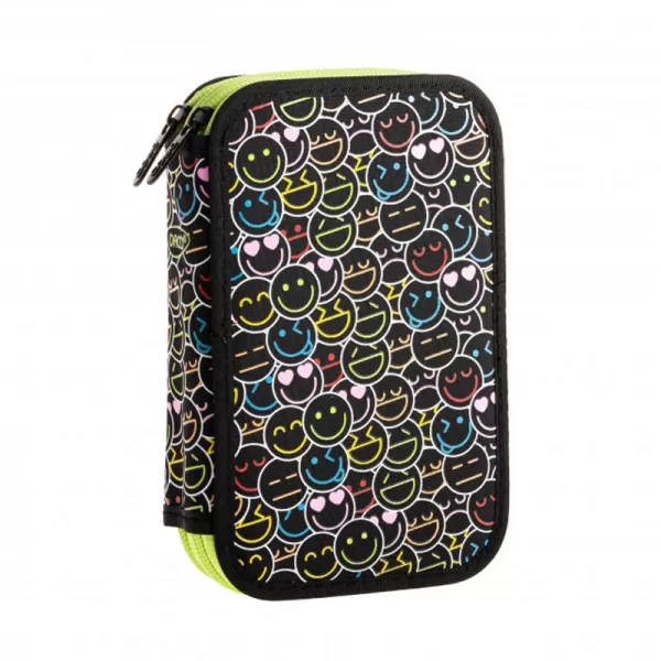 Penar echipat negru cu 2 fermoare, 37 piese, Emoji Bubbles Daco PE284E-1-IMG-slider