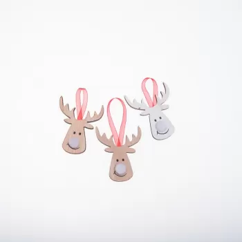 Accesorii craft - Reni din lemn cu nas pufos - Reni Lemnosi Daco AD767-2