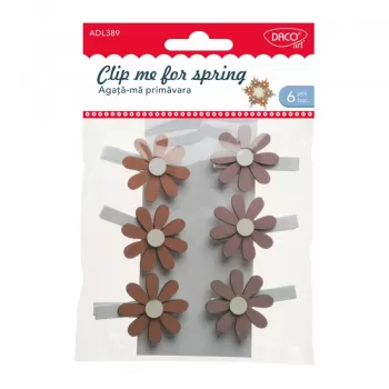 Accesorii craft - cârlige lemn cu flori AD389 “Agaţă-mă primăvară” DACO-1