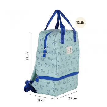 Ghiozdan gradinita verde, imprimeu foca, 33 cm Milan-3